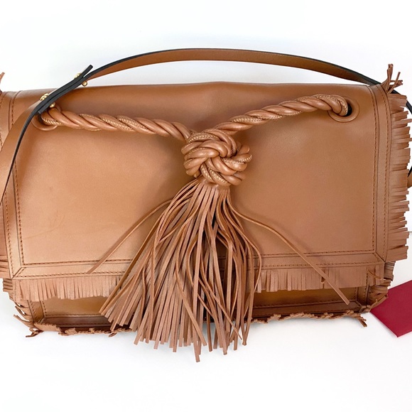 VALENTINO GARAVANI Leather Crossbody/clutch  Large Fringe Detachable Strap - Picture 4 of 16